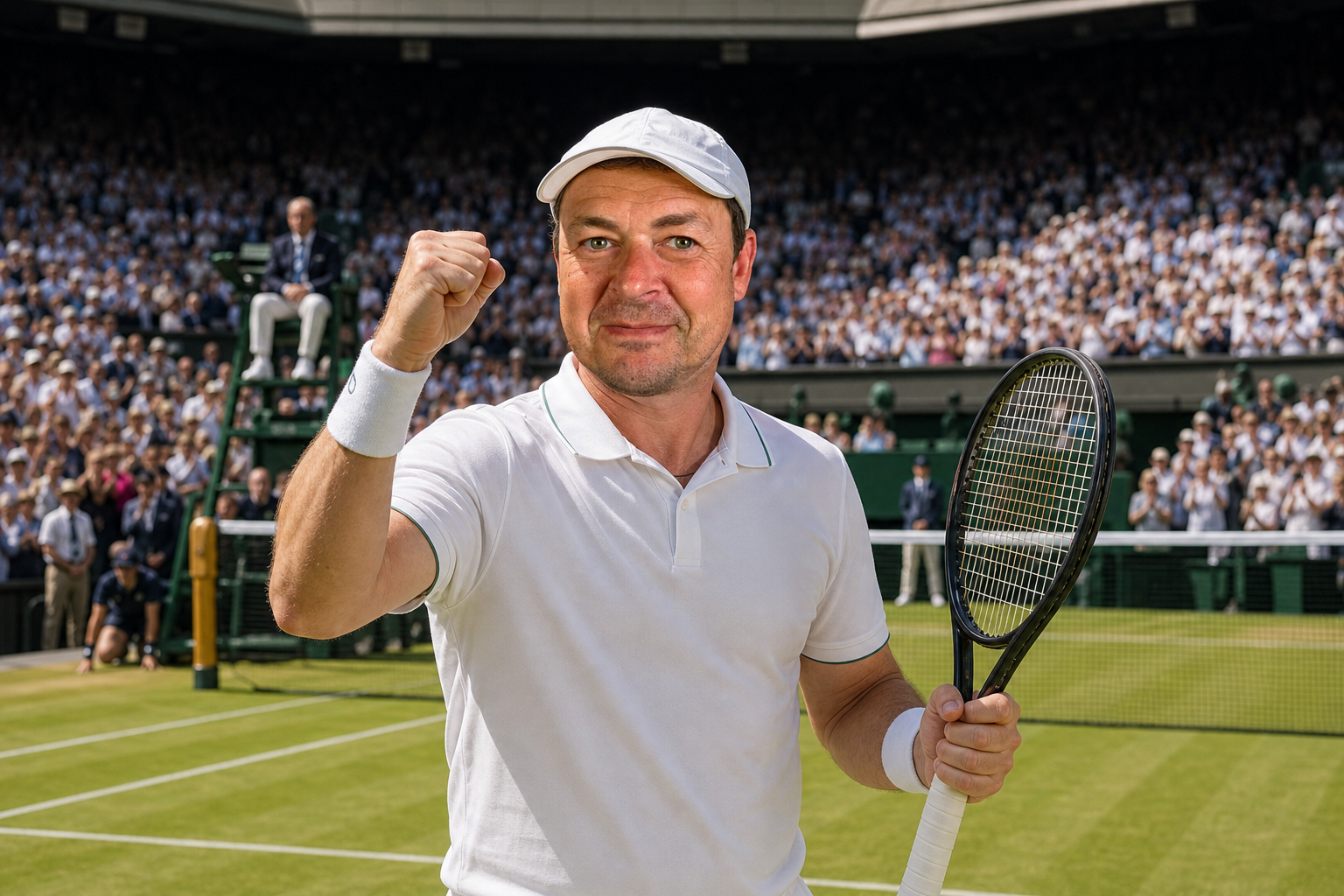 Michael Mueller in einer Wimbledon-Finalszene